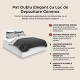 Pat dublu KRB-1016-DD-3 Home Collection® Country cu loc de depozitare, Alb, 165x110x205 cm