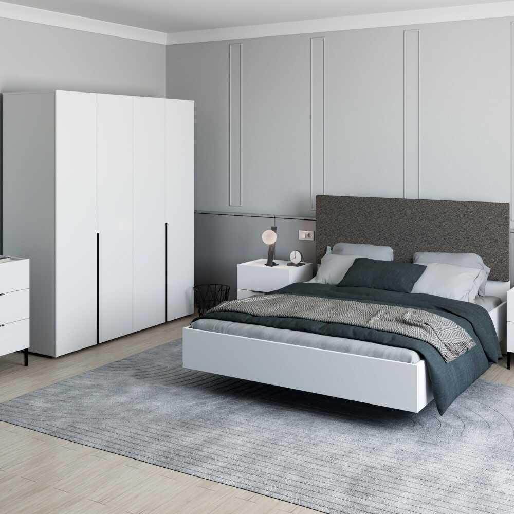 Pat dublu KRY-1616-DD-3 Home Collection® Oryana, 171x120x206 cm - Alb | SKU: KRY-1616-DD-3, KRY-1616-OO-3, KRY-1716-FF-3, KRY-1716-OO-3