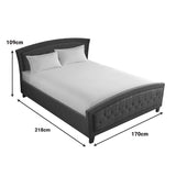 Pat dublu Camaro, Textil, 160x200 cm - Antracit