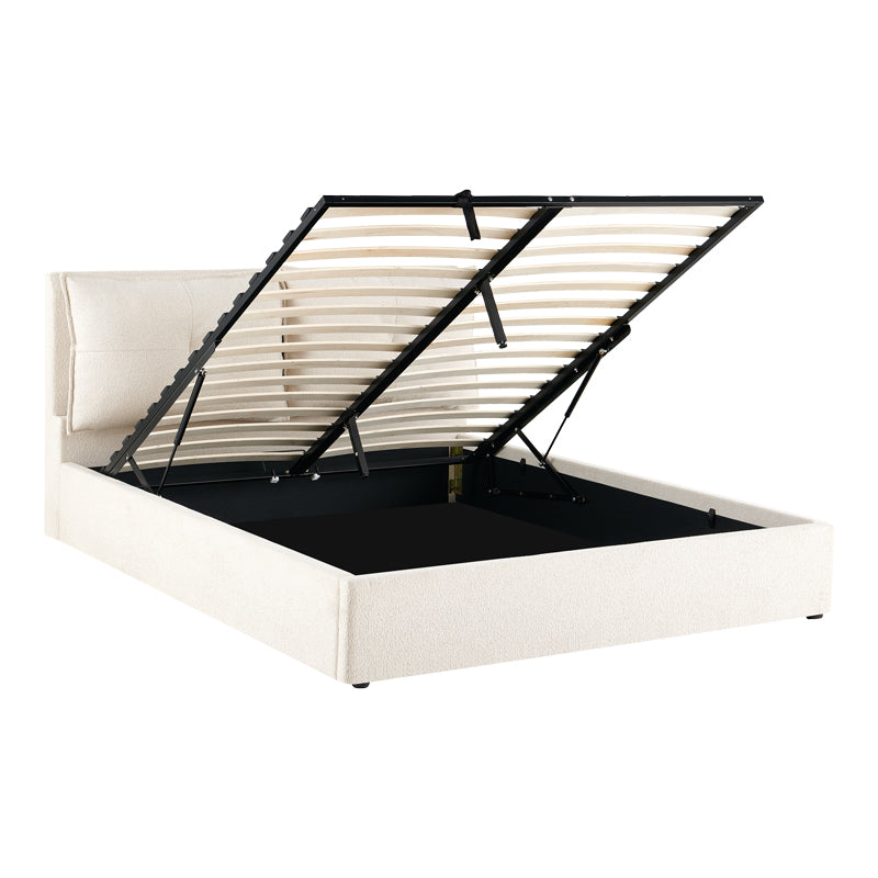 Pat dublu Dorma, cu depozitare, Diverse culori, 160x200 cm - Crem | SKU: 279-000025 | Pat dublu Dorma, cu depozitare, 160x200 cm, varianta Crem, produs pentru amenajarea locuinței, disponibil online în România la CasaMob
