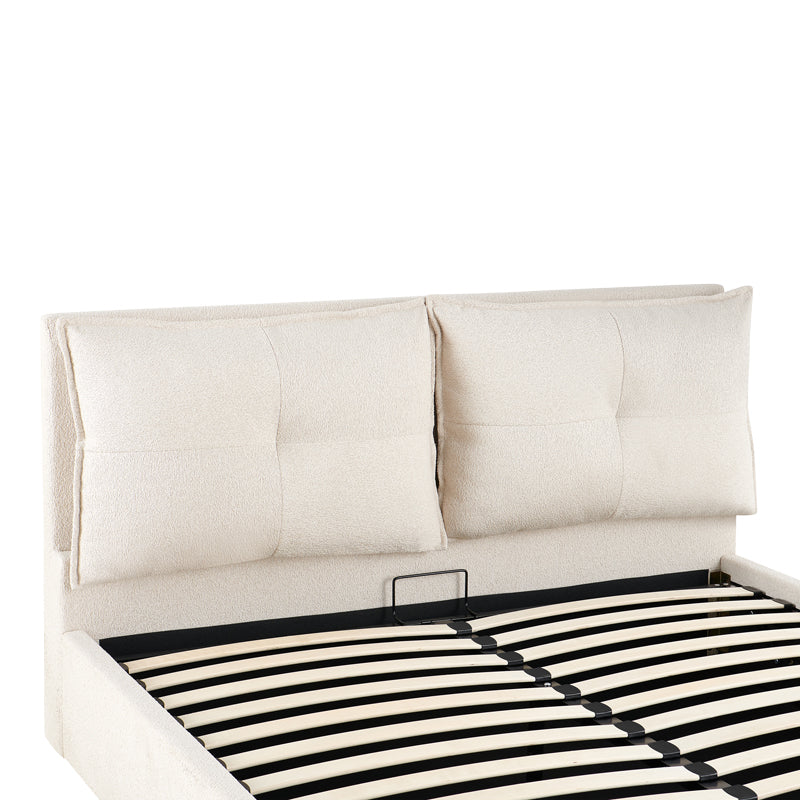 Pat dublu Dorma, cu depozitare, Diverse culori, 160x200 cm - Crem | SKU: 279-000025 | Pat dublu Dorma, cu depozitare, 160x200 cm, varianta Crem, produs pentru amenajarea locuinței, disponibil online în România la CasaMob