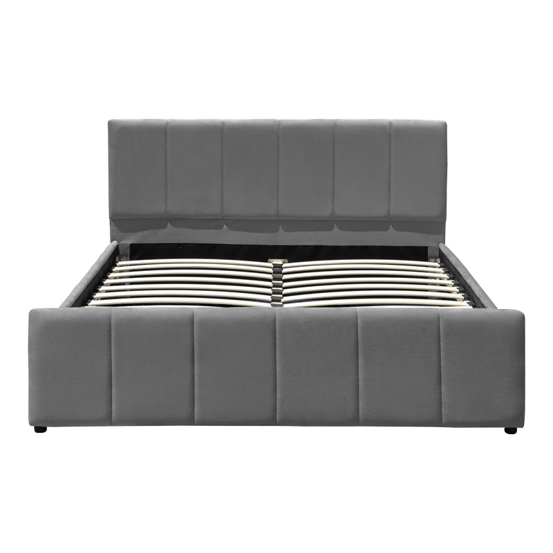 Pat dublu Doulia, catifea, Diverse culori, 150x200 cm - Antracit | SKU: 388-000047 | Pat dublu Doulia, catifea, 150x200 cm, varianta Antracit, produs pentru amenajarea locuinței, disponibil online în România la CasaMob