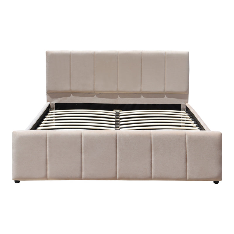 Pat dublu Doulia, catifea, Diverse culori, 150x200 cm - Bej | SKU: 388-000048 | Pat dublu Doulia, catifea, 150x200 cm, varianta Bej, produs pentru amenajarea locuinței, disponibil online în România la CasaMob