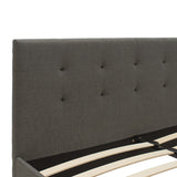 Pat dublu Mago din material, Bej - Gri, 150x200 cm - Gri