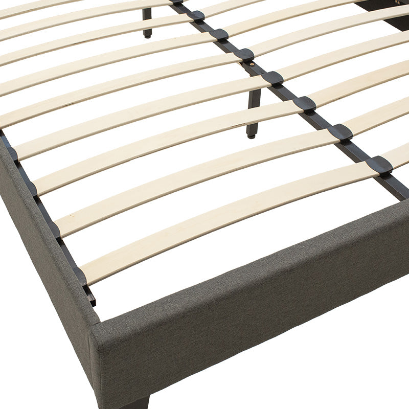 Pat dublu Mago din material, Bej - Gri, 150x200 cm - Gri
