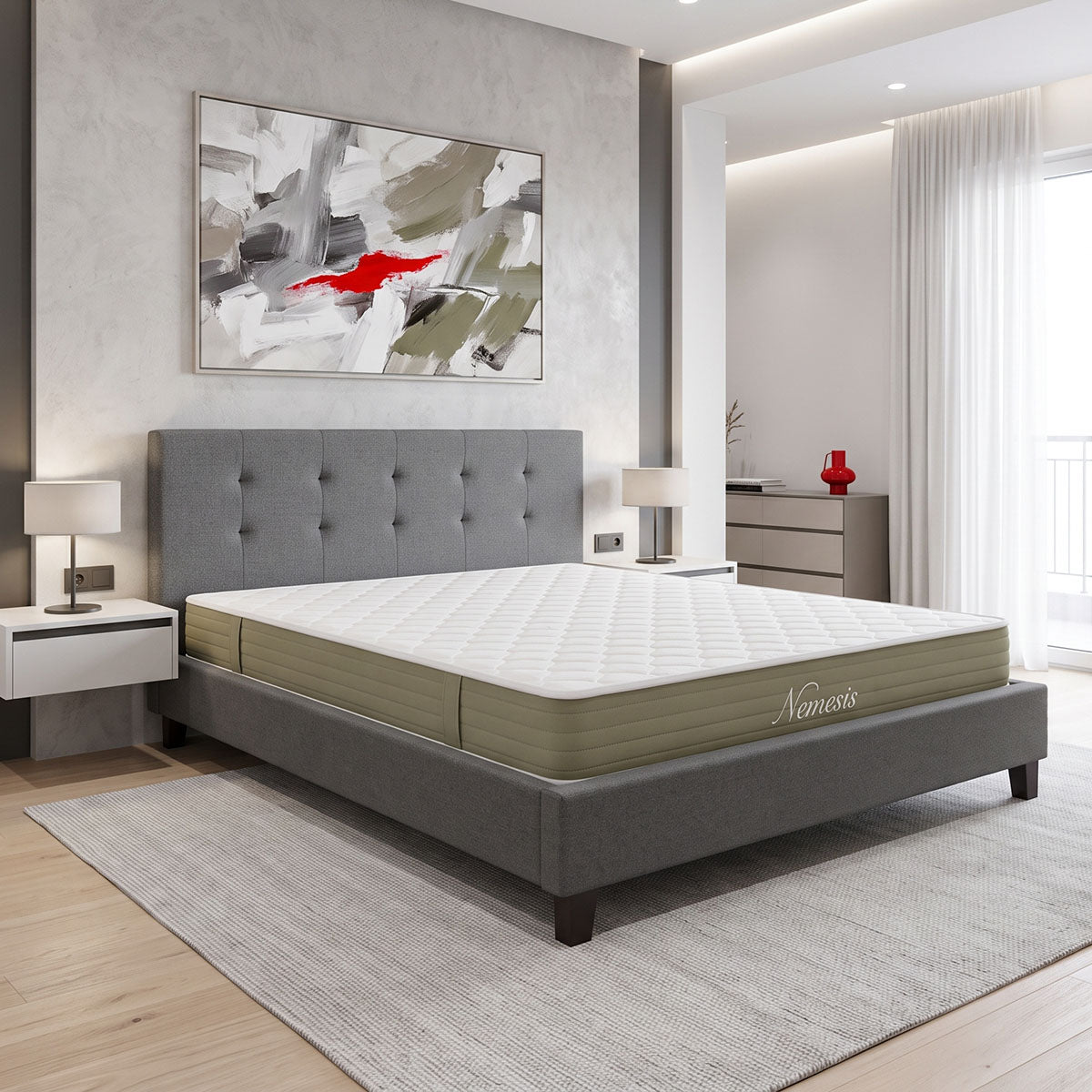 Antracit | SKU: 200-001774 | Pat dublu Mago-Nemesis, cu saltea, Antracit, 160x200 cm, varianta Antracit, produs pentru amenajarea locuinței, disponibil online în România la CasaMob