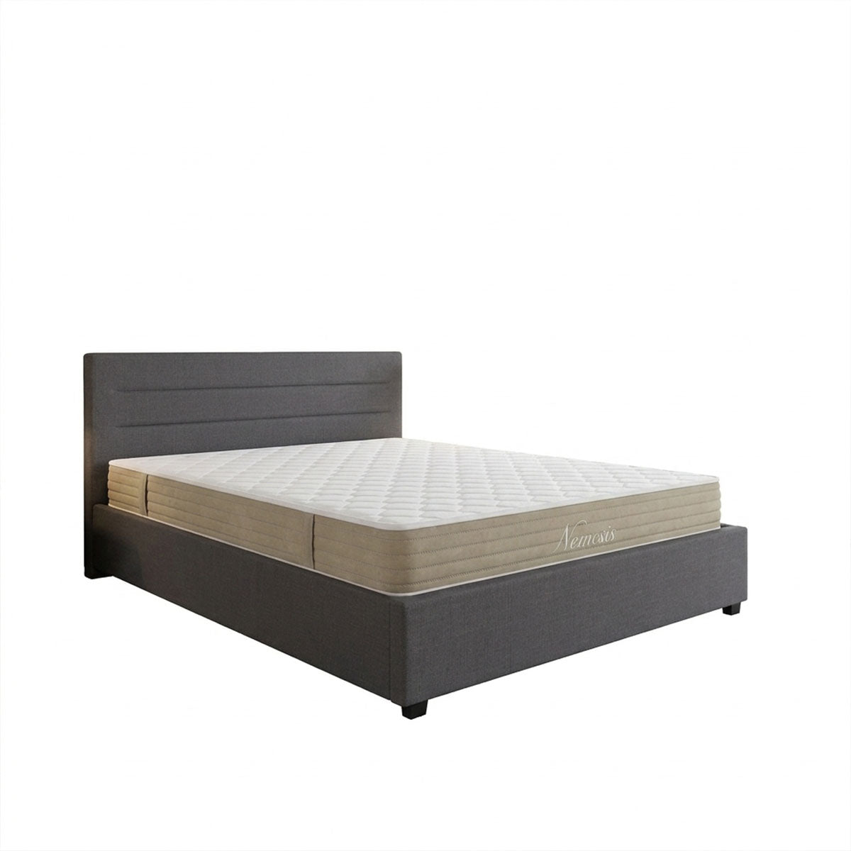 Antracit | SKU: 200-001790 | Pat dublu Molito-Nemesis, cu depozitare, cu saltea, Antracit, 160x200 cm, varianta Antracit, produs pentru amenajarea locuinței, disponibil online în România la CasaMob