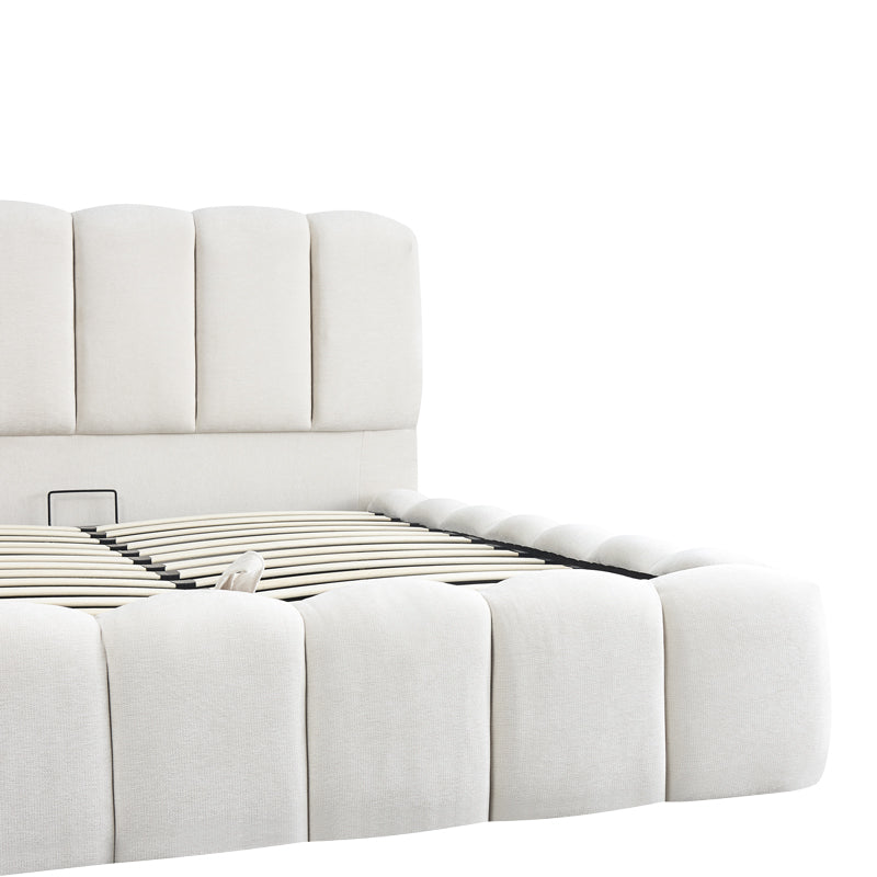 Pat dublu Narnia, cu depozitare, Diverse culori, 160x200 cm - Crem | SKU: 429-000003 | Pat dublu Narnia, cu depozitare, 160x200 cm, varianta Crem, produs pentru amenajarea locuinței, disponibil online în România la CasaMob