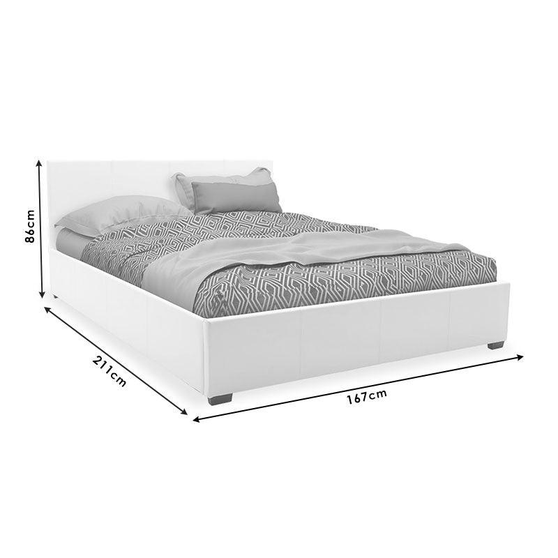 Pat dublu Norse PU cu spatiu de depozitare, 160x200 cm - Gri