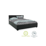 Pat dublu Norse PU cu spatiu de depozitare, 160x200 cm - Negru