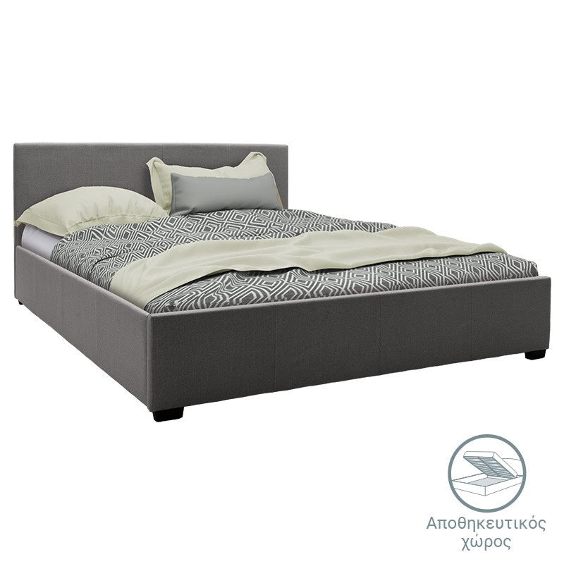 Antracit | SKU: 200-001775 | Pat dublu Norse-Resty, cu depozitare, cu saltea, 160x200 cm, varianta Antracit, produs pentru amenajarea locuinței, disponibil online în România la CasaMob