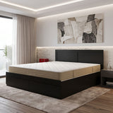 Pat dublu Olympus-Nemesis, cu sertar, cu saltea, Wenge, 160x200 cm
