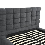 Pat dublu Pernant, cu depozitare, bouclé, Diverse culori, 160x200 cm - Antracit | SKU: 429-000004 | Pat dublu Pernant, cu depozitare, bouclé, 160x200 cm, varianta Antracit, produs pentru amenajarea locuinței, disponibil online în România la CasaMob