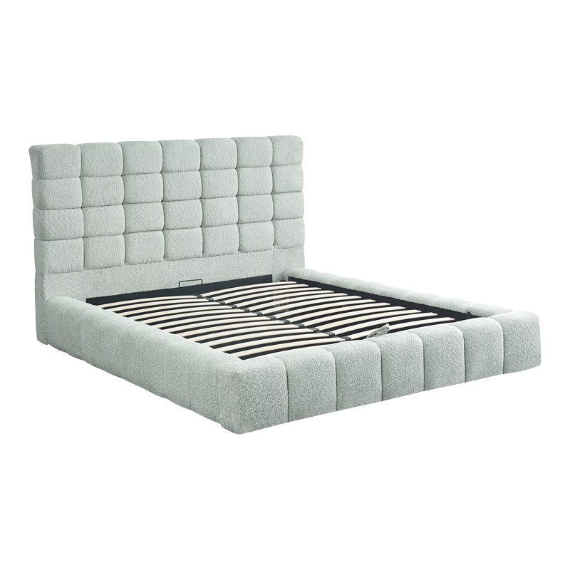 Pat dublu Pernant, cu depozitare, bouclé, Diverse culori, 160x200 cm - Gri deschis | SKU: 429-000005 | Pat dublu Pernant, cu depozitare, bouclé, 160x200 cm, varianta Gri deschis, produs pentru amenajarea locuinței, disponibil online în România la CasaMob
