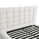 Pat dublu Pernant, cu depozitare, bouclé, Diverse culori, 160x200 cm - Crem | SKU: 429-000006 | Pat dublu Pernant, cu depozitare, bouclé, 160x200 cm, varianta Crem, produs pentru amenajarea locuinței, disponibil online în România la CasaMob