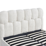 Pat dublu Sectra, cu depozitare, bouclé, Diverse culori, 160x200 cm - Crem | SKU: 429-000007 | Pat dublu Sectra, cu depozitare, bouclé, 160x200 cm, varianta Crem, produs pentru amenajarea locuinței, disponibil online în România la CasaMob