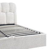 Pat dublu Sectra, cu depozitare, bouclé, Diverse culori, 160x200 cm - Crem | SKU: 429-000007 | Pat dublu Sectra, cu depozitare, bouclé, 160x200 cm, varianta Crem, produs pentru amenajarea locuinței, disponibil online în România la CasaMob