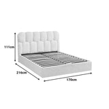 Pat dublu Sectra, cu depozitare, bouclé, Diverse culori, 160x200 cm - Crem | SKU: 429-000007 | Pat dublu Sectra, cu depozitare, bouclé, 160x200 cm, varianta Crem, produs pentru amenajarea locuinței, disponibil online în România la CasaMob