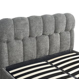 Pat dublu Sectra, cu depozitare, bouclé, Diverse culori, 160x200 cm - Gri | SKU: 429-000008 | Pat dublu Sectra, cu depozitare, bouclé, 160x200 cm, varianta Gri, produs pentru amenajarea locuinței, disponibil online în România la CasaMob