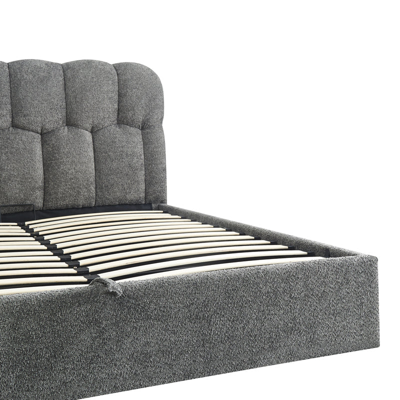 Pat dublu Sectra, cu depozitare, bouclé, Diverse culori, 160x200 cm - Gri | SKU: 429-000008 | Pat dublu Sectra, cu depozitare, bouclé, 160x200 cm, varianta Gri, produs pentru amenajarea locuinței, disponibil online în România la CasaMob
