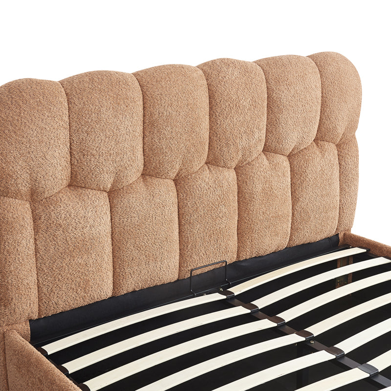Pat dublu Sectra, cu depozitare, bouclé, Diverse culori, 160x200 cm - Rosu | SKU: 429-000009 | Pat dublu Sectra, cu depozitare, bouclé, 160x200 cm, varianta Rosu, produs pentru amenajarea locuinței, disponibil online în România la CasaMob