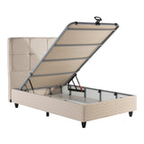 Pat dublu Semi-Double bed Punto, Crem, 120x200 cm