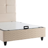 Pat dublu Semi-Double bed Punto, Crem, 120x200 cm