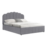 Pat dublu Tatiana stofă light gri cu spațiu de depozitare, Gri deschis, 120x200 cm - Light Grey