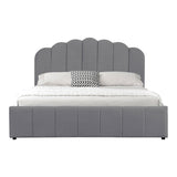 Pat dublu Tatiana stofă light gri cu spațiu de depozitare, Gri deschis, 120x200 cm - Light Grey