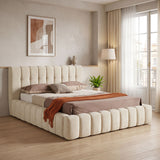 Pat dublu Vilou, cu depozitare, Diverse culori, 160x200 cm - Crem | SKU: 279-000026 | Pat dublu Vilou, cu depozitare, 160x200 cm, varianta Crem, produs pentru amenajarea locuinței, disponibil online în România la CasaMob