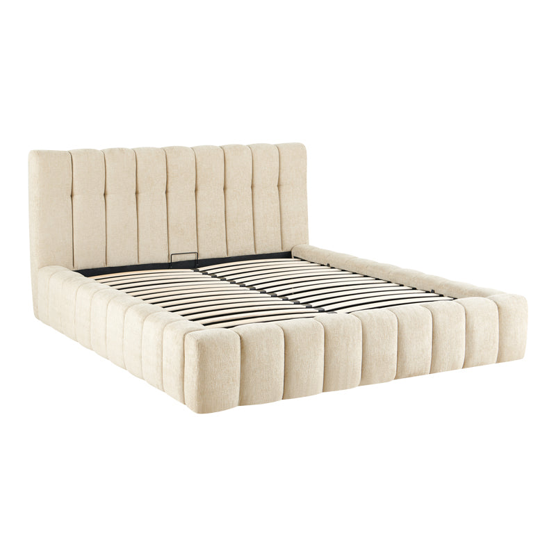 Pat dublu Vilou, cu depozitare, Diverse culori, 160x200 cm - Crem | SKU: 279-000026 | Pat dublu Vilou, cu depozitare, 160x200 cm, varianta Crem, produs pentru amenajarea locuinței, disponibil online în România la CasaMob