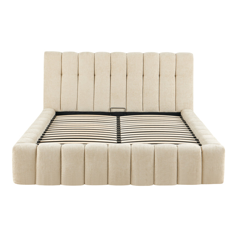 Pat dublu Vilou, cu depozitare, Diverse culori, 160x200 cm - Crem | SKU: 279-000026 | Pat dublu Vilou, cu depozitare, 160x200 cm, varianta Crem, produs pentru amenajarea locuinței, disponibil online în România la CasaMob
