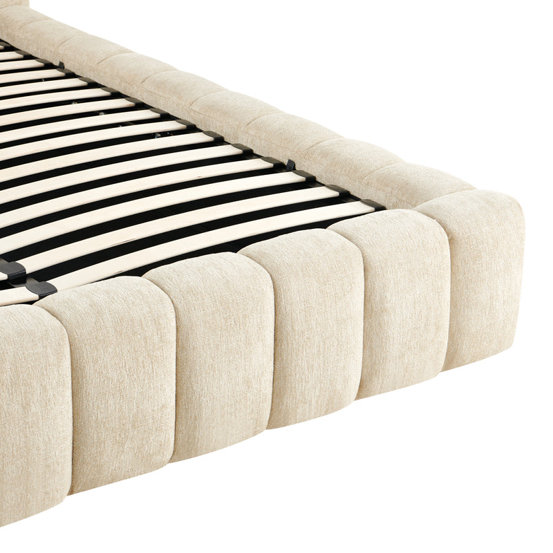 Pat dublu Vilou, cu depozitare, Diverse culori, 160x200 cm - Crem | SKU: 279-000026 | Pat dublu Vilou, cu depozitare, 160x200 cm, varianta Crem, produs pentru amenajarea locuinței, disponibil online în România la CasaMob