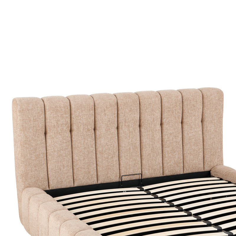 Pat dublu Vilou, cu depozitare, Diverse culori, 160x200 cm - Bej | SKU: 279-000027 | Pat dublu Vilou, cu depozitare, 160x200 cm, varianta Bej, produs pentru amenajarea locuinței, disponibil online în România la CasaMob