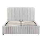 Pat dublu Zilin din tesatura, Gri - Gri inchis, 160x200 cm - Gri