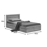 Pat Olympus cu sertar, deschis, Diverse culori, 100x200 cm - Stejar