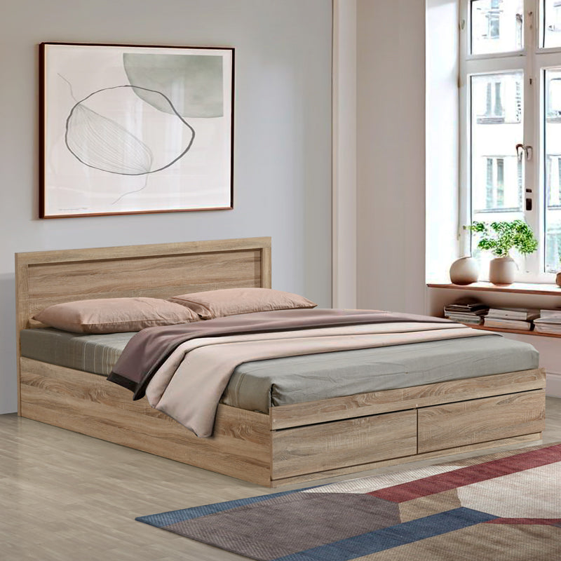 Pat Olympus cu sertar, Diverse culori, 140x200 cm - Stejar
