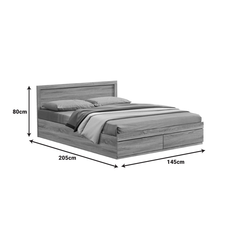 Pat Olympus cu sertar, Diverse culori, 140x200 cm - Stejar