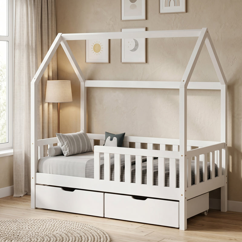 Pat pentru copii Bendina Montessori type, 90x190 cm - Pat pentru copii Bendina Montessori type, Alb, 90x190 cm, imagine ambient