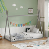Pat copii Lilly, Lemn de pin, 90x190 cm - Gri