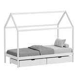 Pat copii Mellin, 2 sertare, Lemn de pin, 90x190 cm - Pat copii Mellin, 2 sertare, Lemn de pin, 90x190 cm