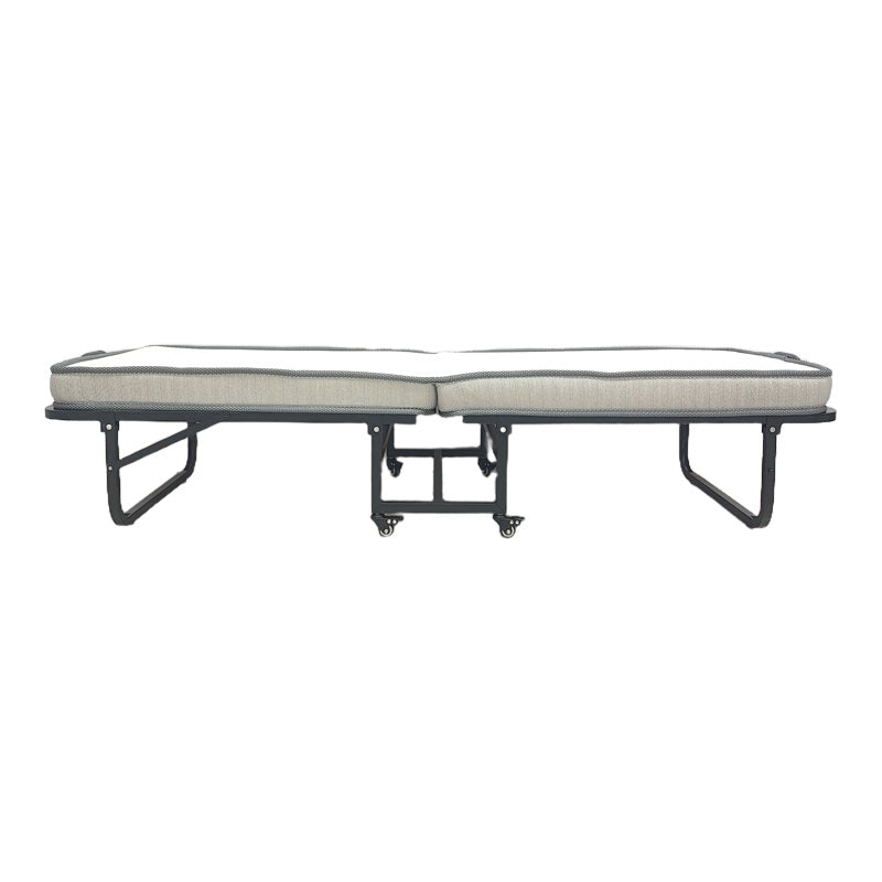 Pat supraetajat cu saltea de 10cm Kamu, Negru, metal, 75x190 cm, imagine suplimentara