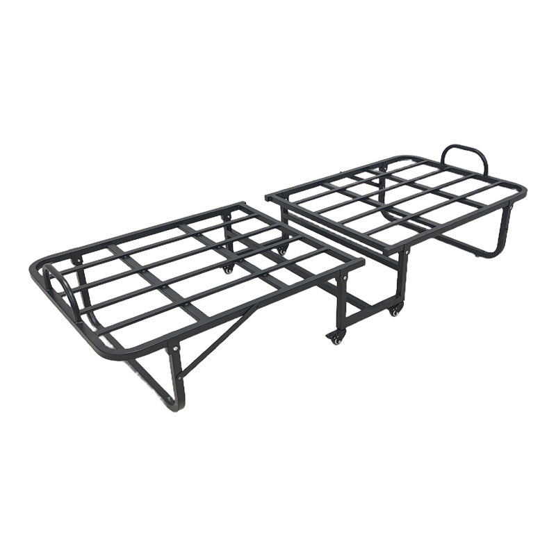 Pat supraetajat cu saltea de 10cm Kamu, Negru, metal, 75x190 cm, detaliu produs