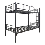 Pat supraetajat metalic Belit, metal, negru, 90x190 cm