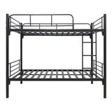 Pat supraetajat metalic Belit, metal, negru, 90x190 cm