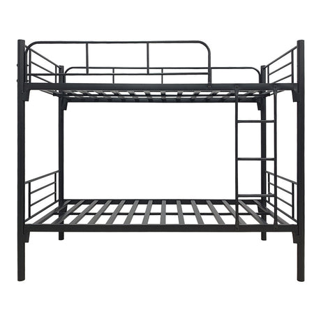 Pat supraetajat metalic Belit, metal, negru, 90x190 cm