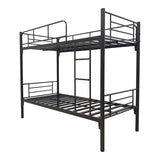 Pat supraetajat metalic Belit, metal, negru, 90x190 cm