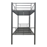 Pat supraetajat metalic Belit, metal, negru, 90x190 cm
