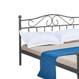 Pat Yorick metal, Alb - Negru, 140x190x99 cm - Negru