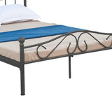 Pat Yorick metal, Alb - Negru, 140x190x99 cm - Negru